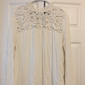 Ivory high collar XXL top